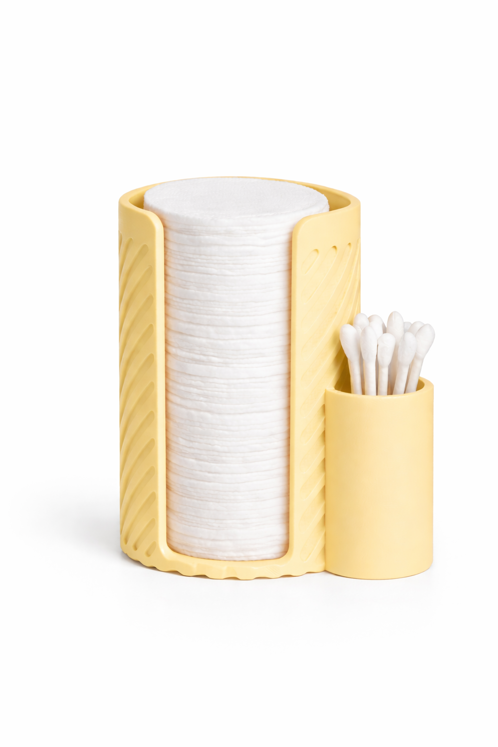 LUMORA Wattepad- & Wattestäbchen-Organizer aus Kunststoff – Stilvolle Aufbewahrungsbox für Badezimmer