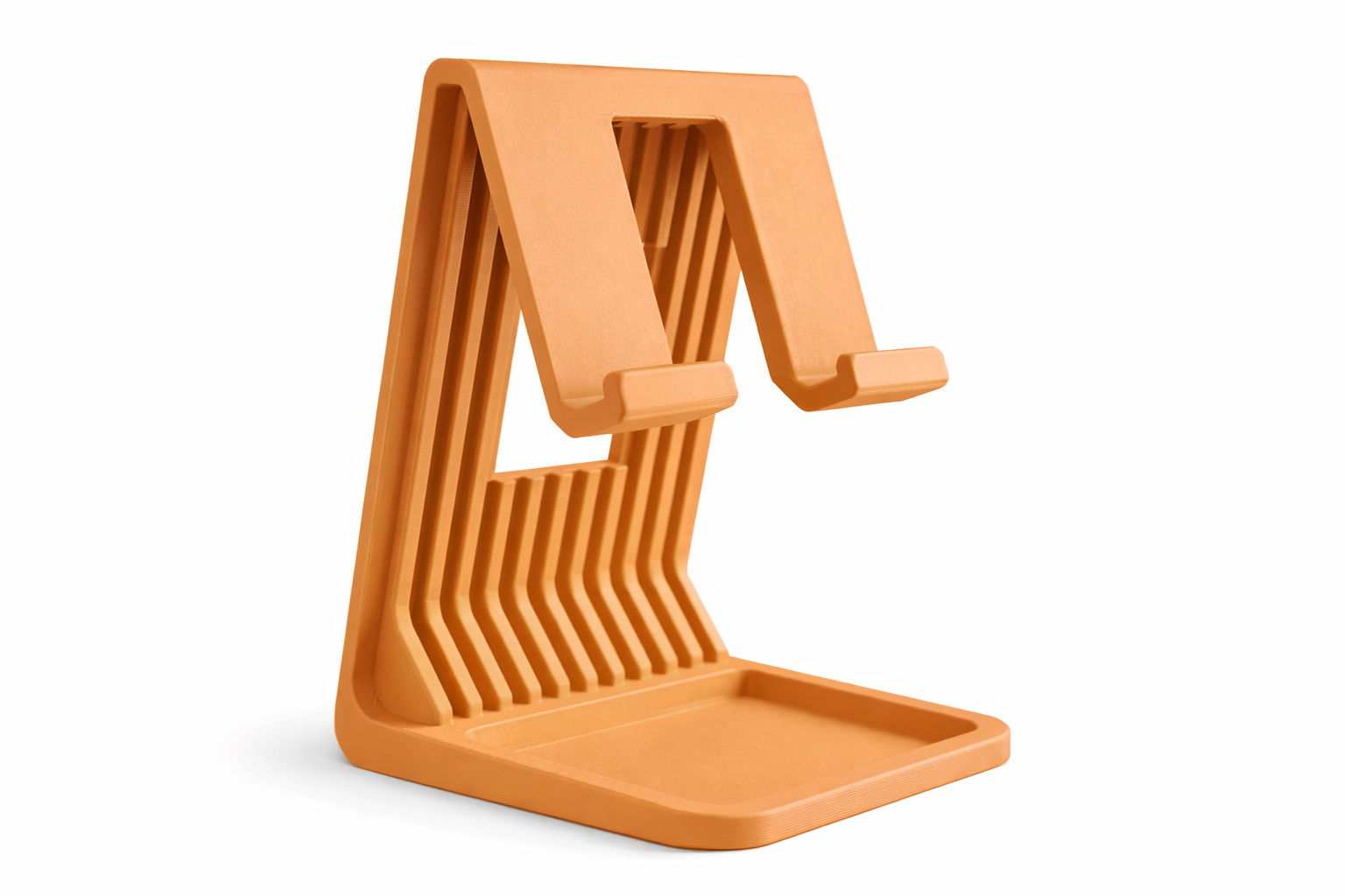 FlexiDock Pro Tablet Ständer mit Ablage – Höhenverstellbarer iPad & Smartphone Halter aus robustem Kunststoff