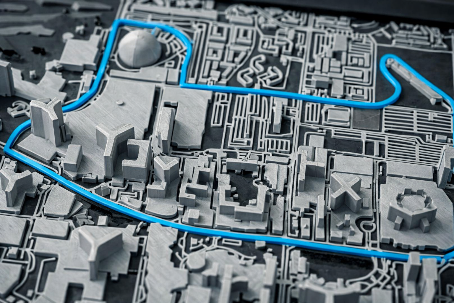 Las Vegas Grand Prix Rennstrecke – 3D-Stadtkarte im Rahmen 24 × 18 cm | Moderne Wanddekoration