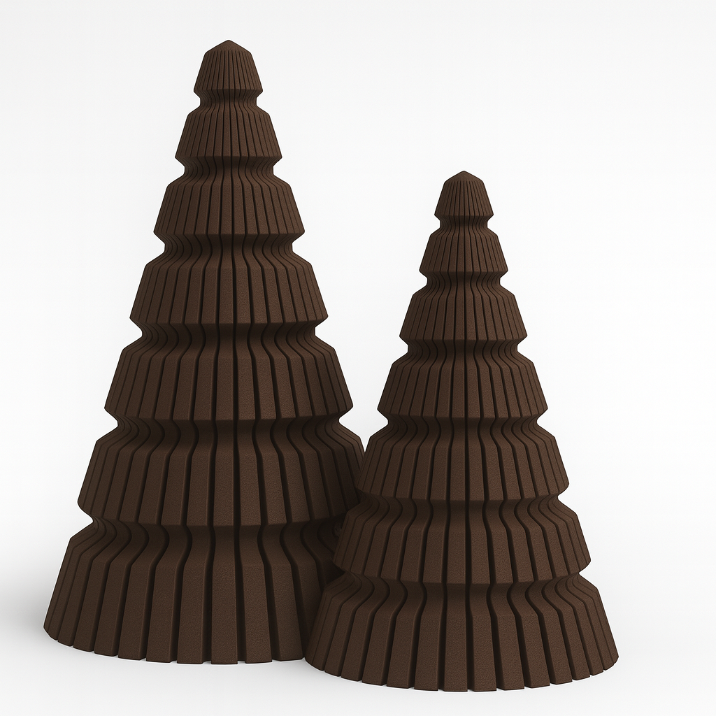 Minimalistische 3D Weihnachtsbäume – Skandi Deko Set (2-teilig)