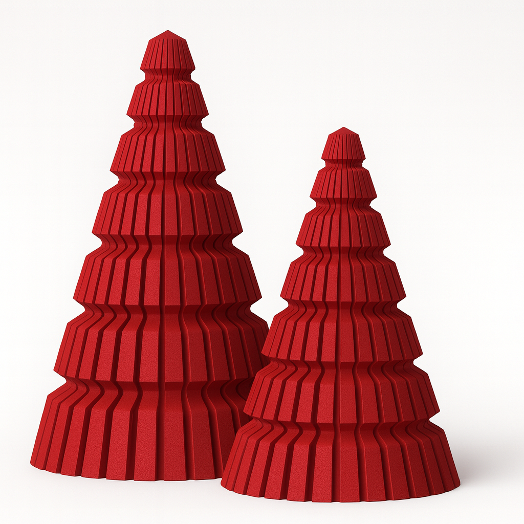 Minimalistische 3D Weihnachtsbäume – Skandi Deko Set (2-teilig)