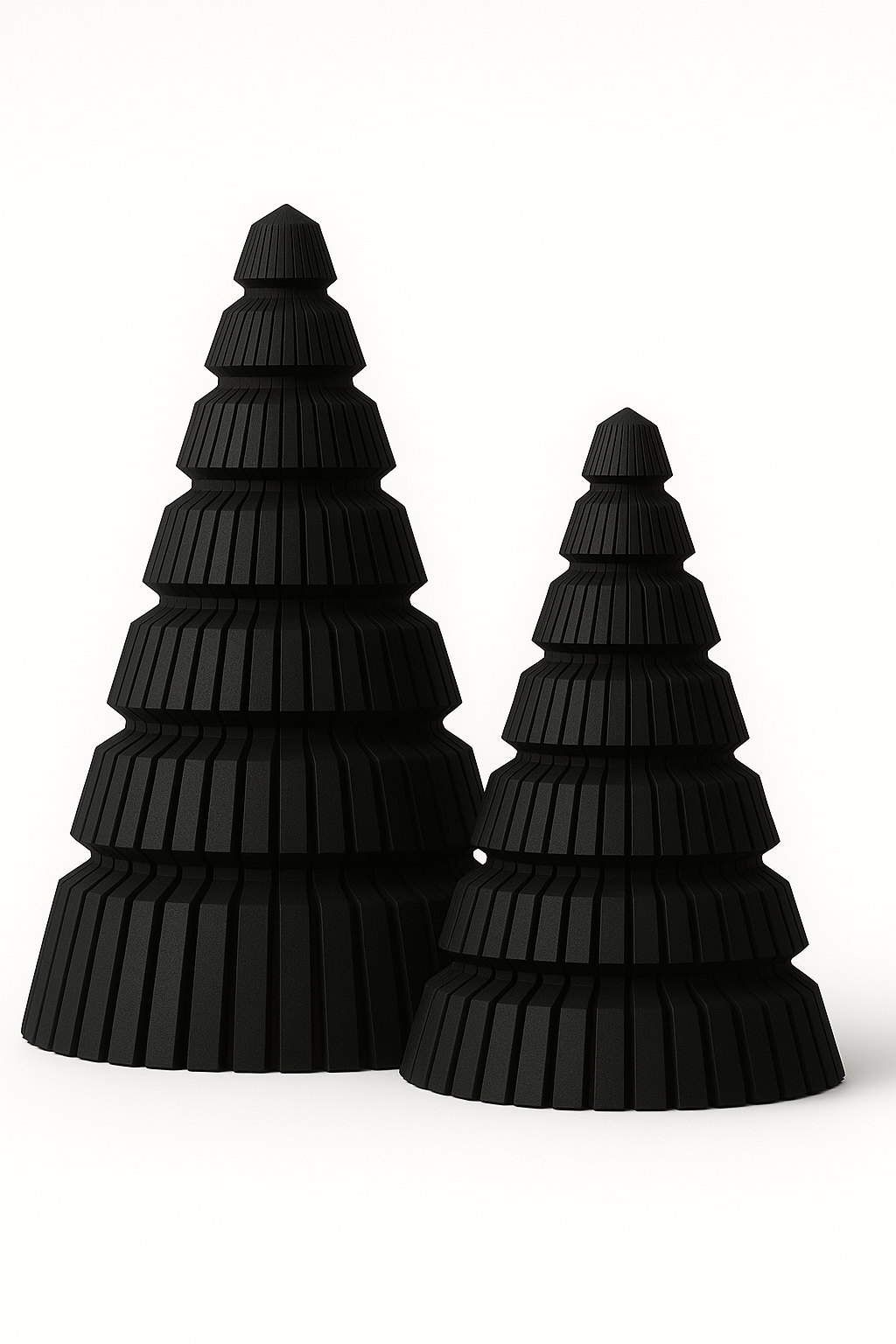 Minimalistische 3D Weihnachtsbäume – Skandi Deko Set (2-teilig)