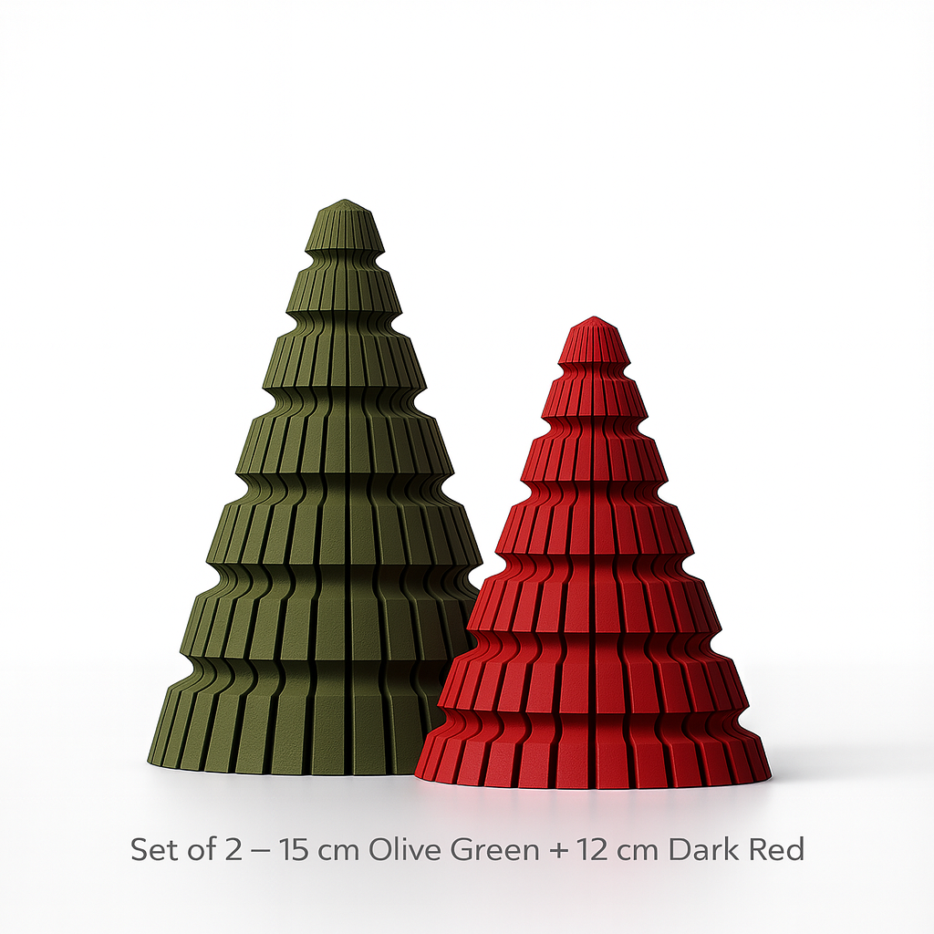 Minimalistische 3D Weihnachtsbäume – Skandi Deko Set (2-teilig)