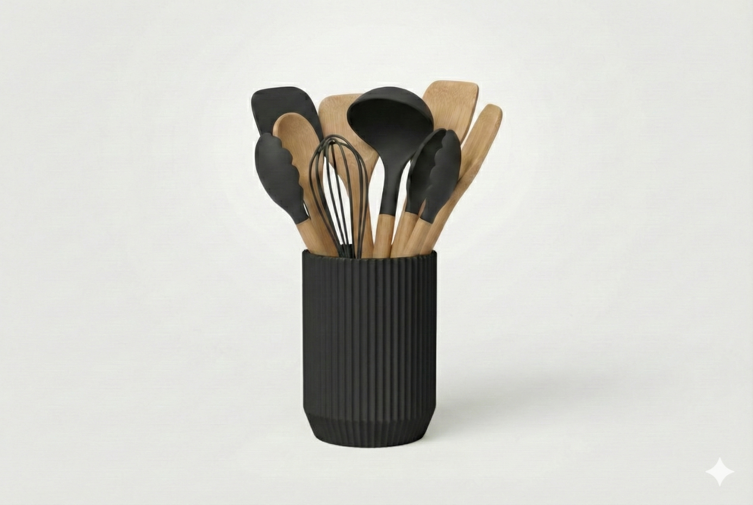 Küchenutensilienhalter – Eleganter Rillen-Organizer für Kochlöffel, Pfannenwender & Küchenzubehör