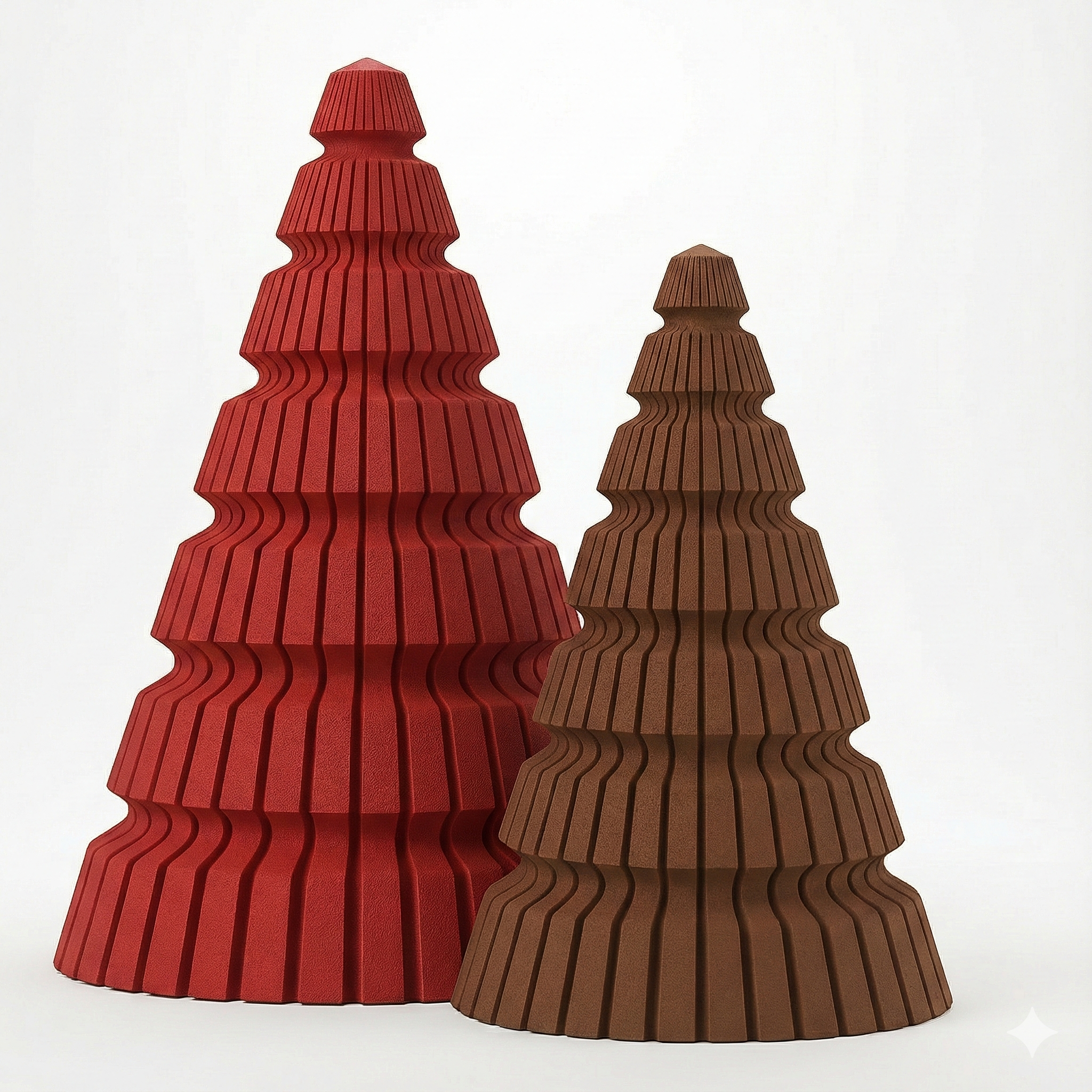 Minimalistische 3D Weihnachtsbäume – Skandi Deko Set (2-teilig)