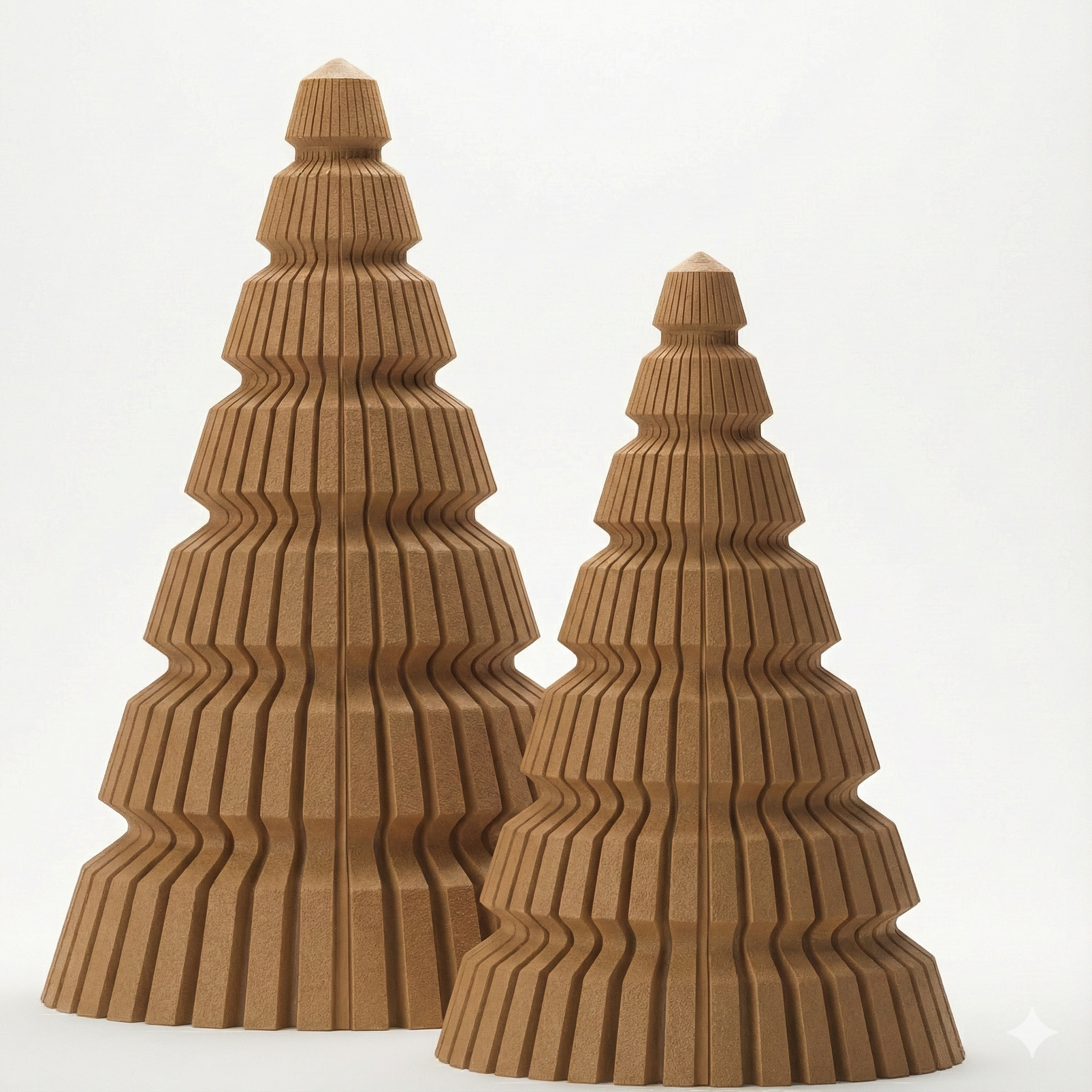 Minimalistische 3D Weihnachtsbäume – Skandi Deko Set (2-teilig)