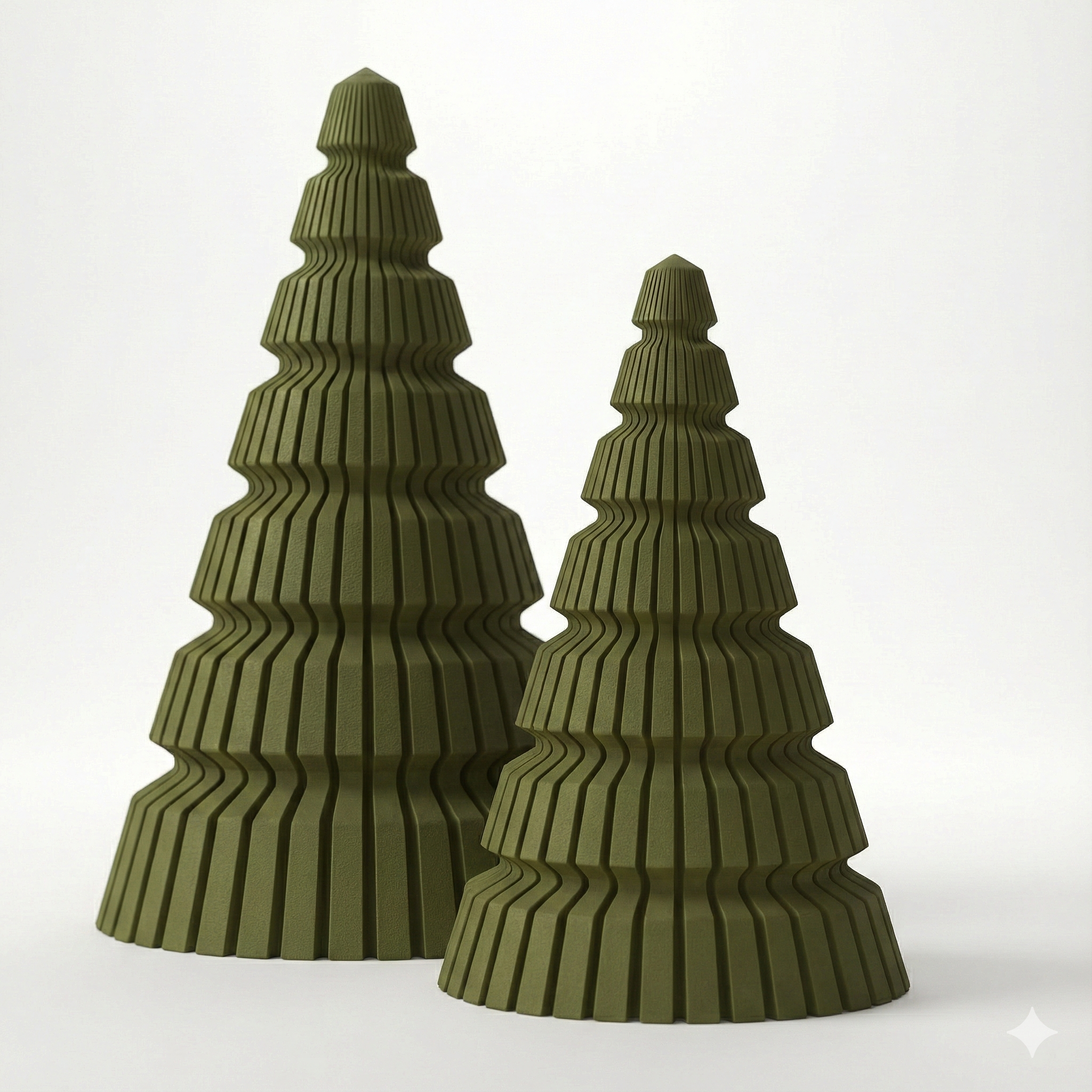Minimalistische 3D Weihnachtsbäume – Skandi Deko Set (2-teilig)